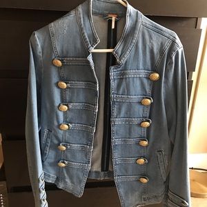 NWT Free People Military Denim Jacket